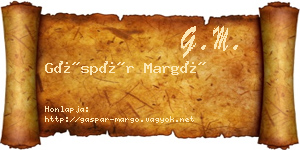 Gáspár Margó névjegykártya